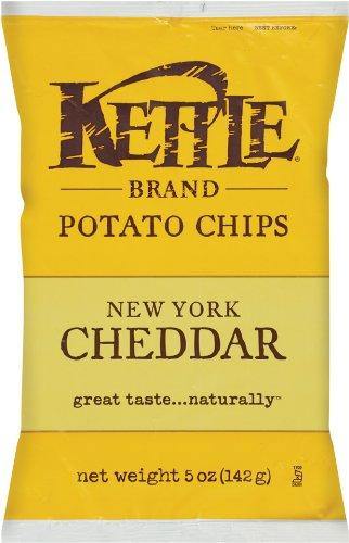 Kettle Brand Potato Chips, New York Cheddar, 5 Ounce (Pack of 15) - Oasis Snacks