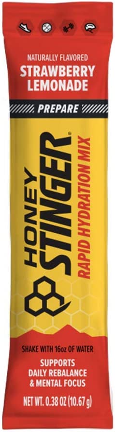 Honey Stinger Recover Rapid Hydration Powder, Strawberry Lemonade, 0.36oz (Pack of 10)