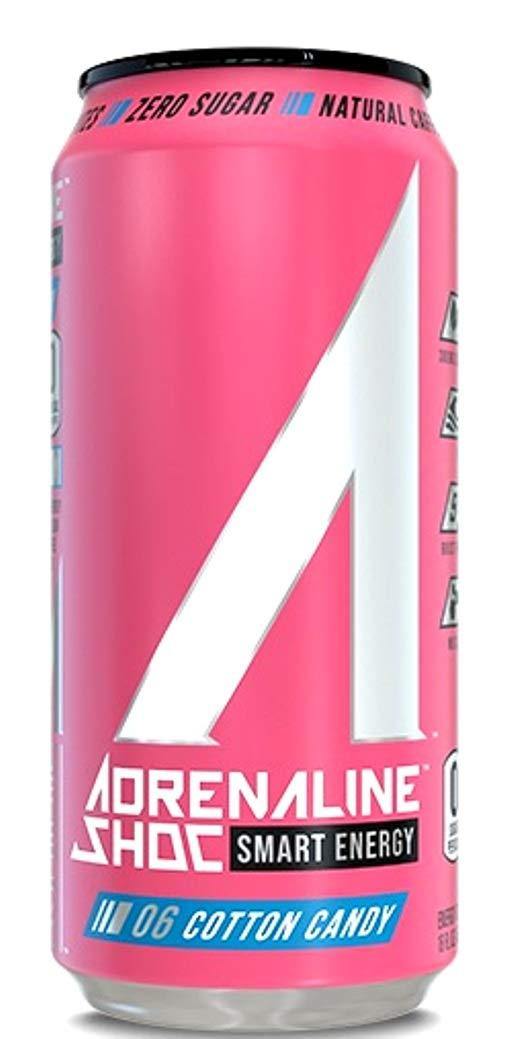 Adrenaline Shoc Smart Energy Drink, Cotton Candy, 16 oz (Pack of 12) - Oasis Snacks