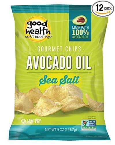 Good Health Avocado Oil Chips, Sea Salt, 5oz (Pack of 12) - Oasis Snacks