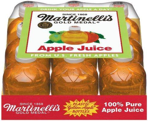 Martinelli's 100% Pure Apple Juice, 10 Ounce Plastic Bottles (Pack of 9) - Oasis Snacks