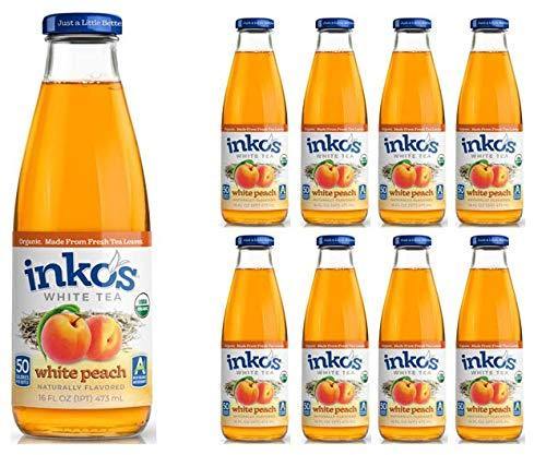 Inko's White Tea, White Peach, 16oz (Pack of 8) - Oasis Snacks