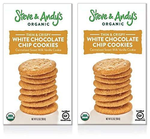 Steve & Andy's Organic Cookies, White Chocolate Chip, 6.3oz (Pack of 2) - Oasis Snacks