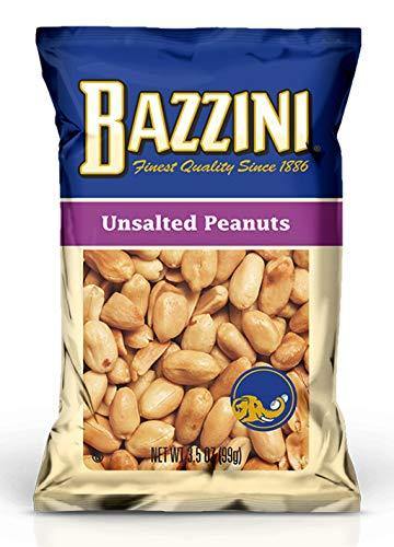 Bazzini Quality Nuts, Unsalted Peanuts, 3.5oz (Pack of 12) - Oasis Snacks