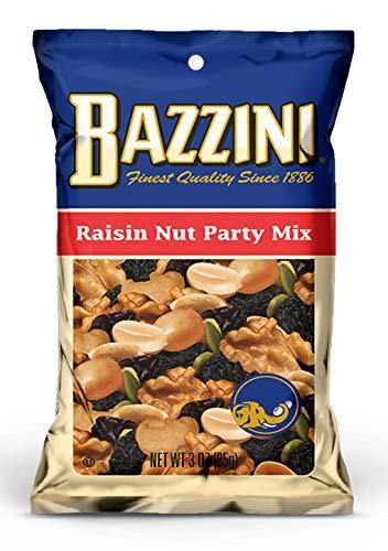 Bazzini Quality Nuts, Raisin Nut Party Mix, 3oz (Pack of 12) - Oasis Snacks