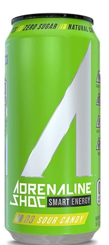 Adrenaline Shoc Smart Energy Drink, Sour Candy, 16 oz (Pack of 12) - Oasis Snacks