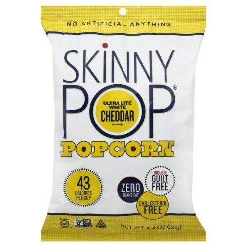 SKINNYPOP Popcorn, Ultra Lite White Cheddar, 4.4 OZ (Pack of 12) - Oasis Snacks