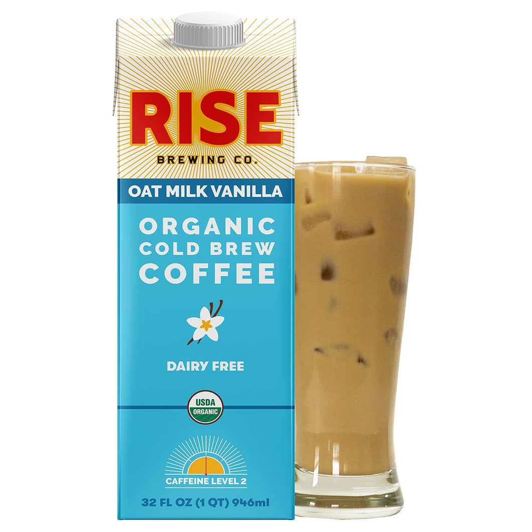 RISE Brewing Co. Cold Brew Coffee, Oat Milk Vanilla, 32oz (Pack of 6)
