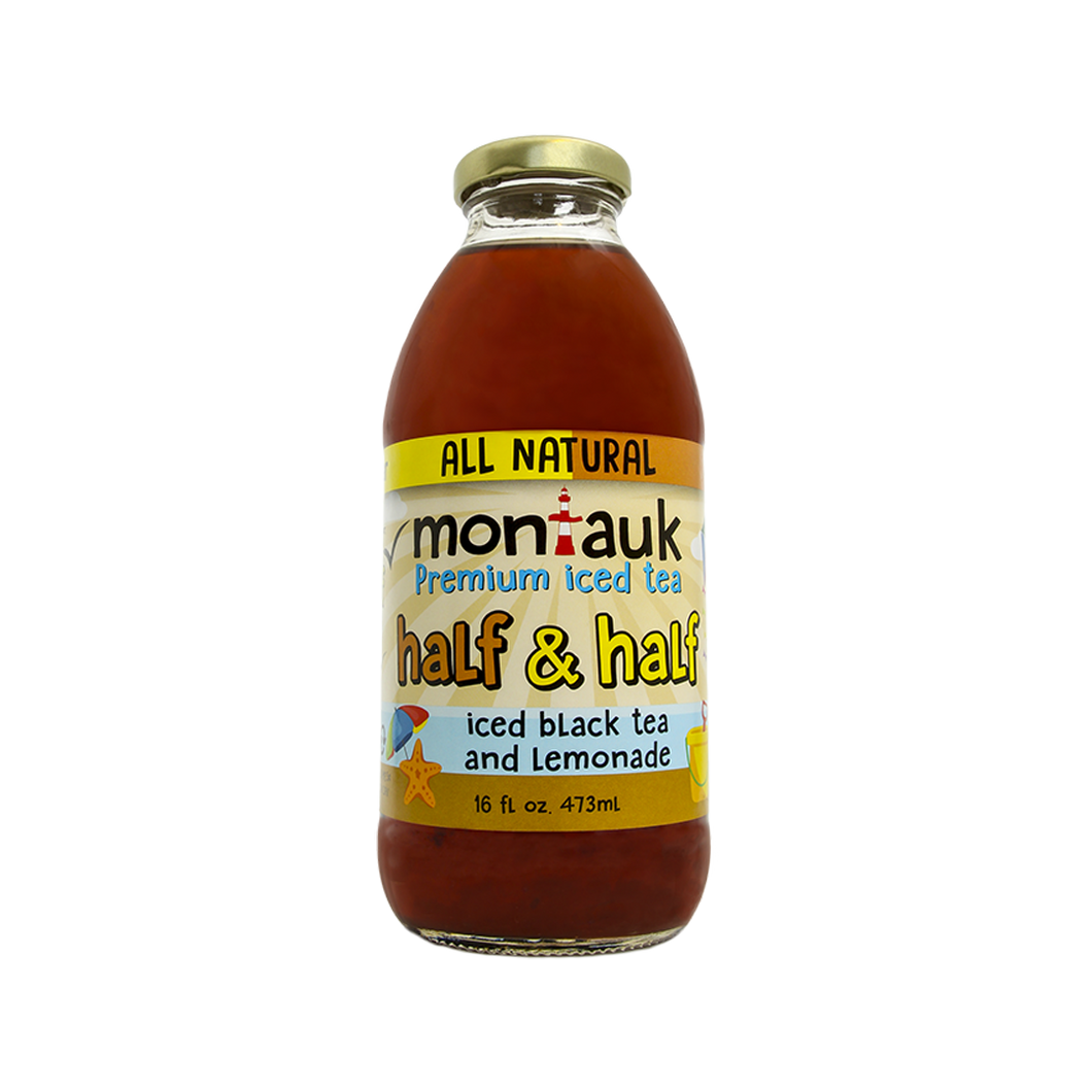 Montauk Premium Iced Tea, Half & Half, 16oz (Pack of 12)