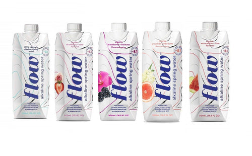 Flow Natural Alkaline Spring Water Flavored Variety Pack, 5 Flavors, in 16.9 oz Eco-friendly Packaging (Pack of 10) - Oasis Snacks