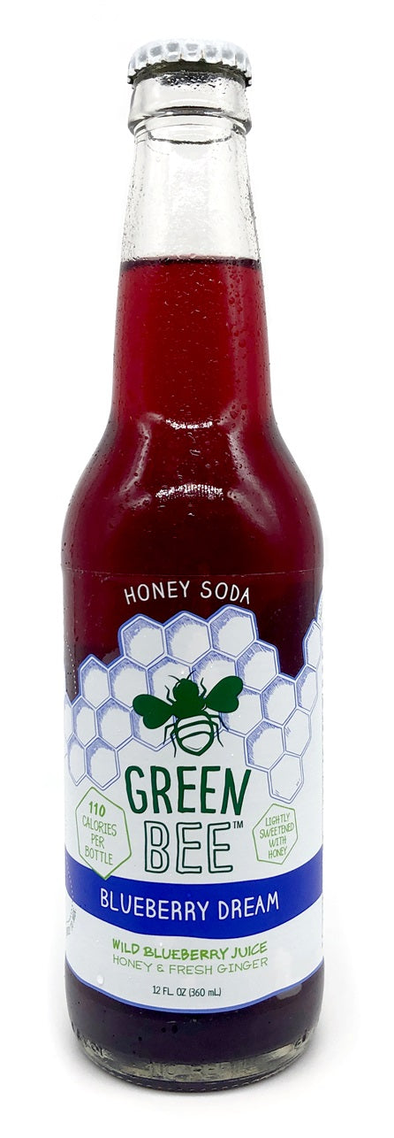 Green Bee Honey Soda, Blueberry Dream, 12oz - Multi Pack