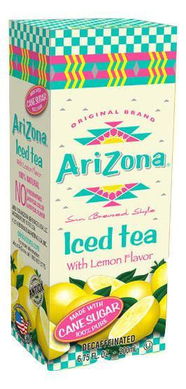 Arizona Iced Tea with Lemon Flavor, Decaffeinated, 6.75 fl oz Tetra Box (Pack of 32) - Oasis Snacks