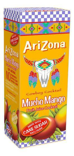 AriZona Fruit Cocktail Juice, Mucho Mango, 6.75 fl oz Tetra Box (Pack of 32) - Oasis Snacks