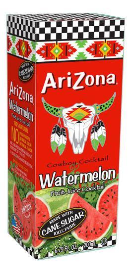 Arizona Fruit Cocktail Juice, Watermelon, 6.75 fl oz Tetra Box (Pack of 32) - Oasis Snacks