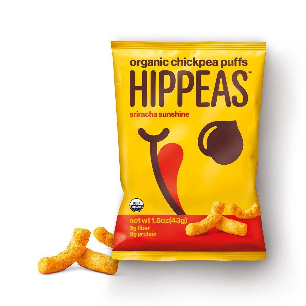 Hippeas Organic Chickpea Puffs, Sriracha Sunshine, 1.5 oz (Pack of 12) - Oasis Snacks