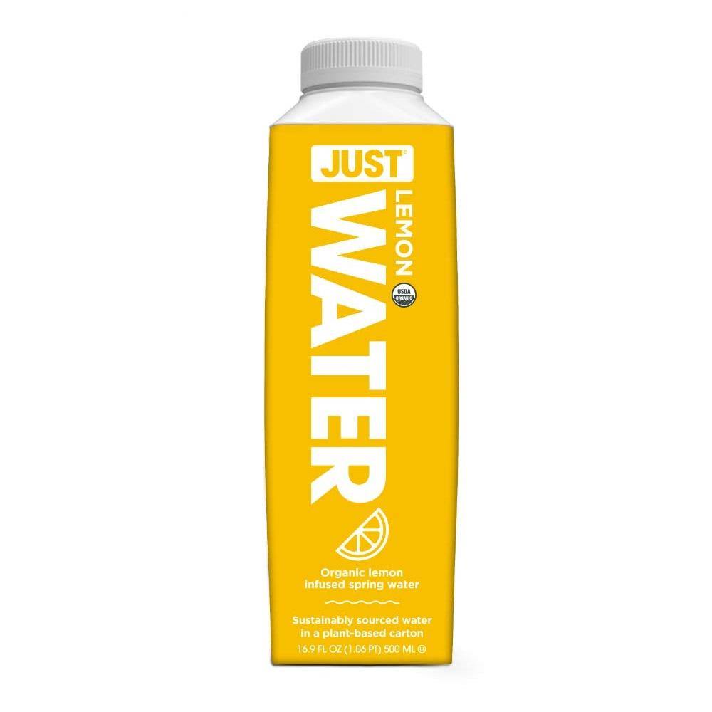 JUST Water Infused Spring Water, Lemon, 16.9 oz (Pack of 12) - Oasis Snacks