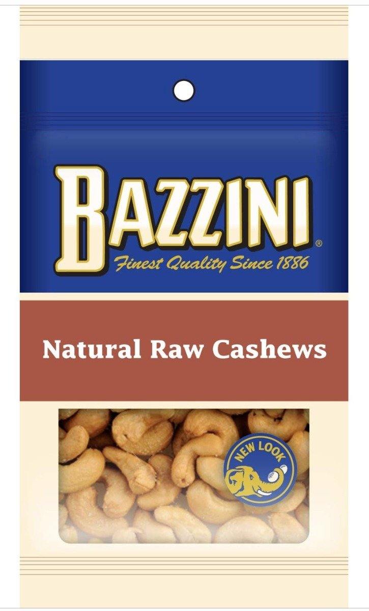 Bazzini Quality Nuts, Natural Raw Cashews, 1.25oz (Pack of 12) - Oasis Snacks