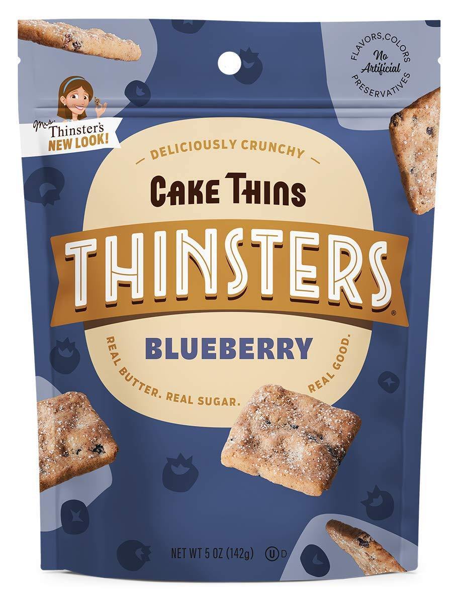 Mrs. Thinster's Cake Thins, Blueberry Crumb, 5 Ounce (Pack of 12) - Oasis Snacks