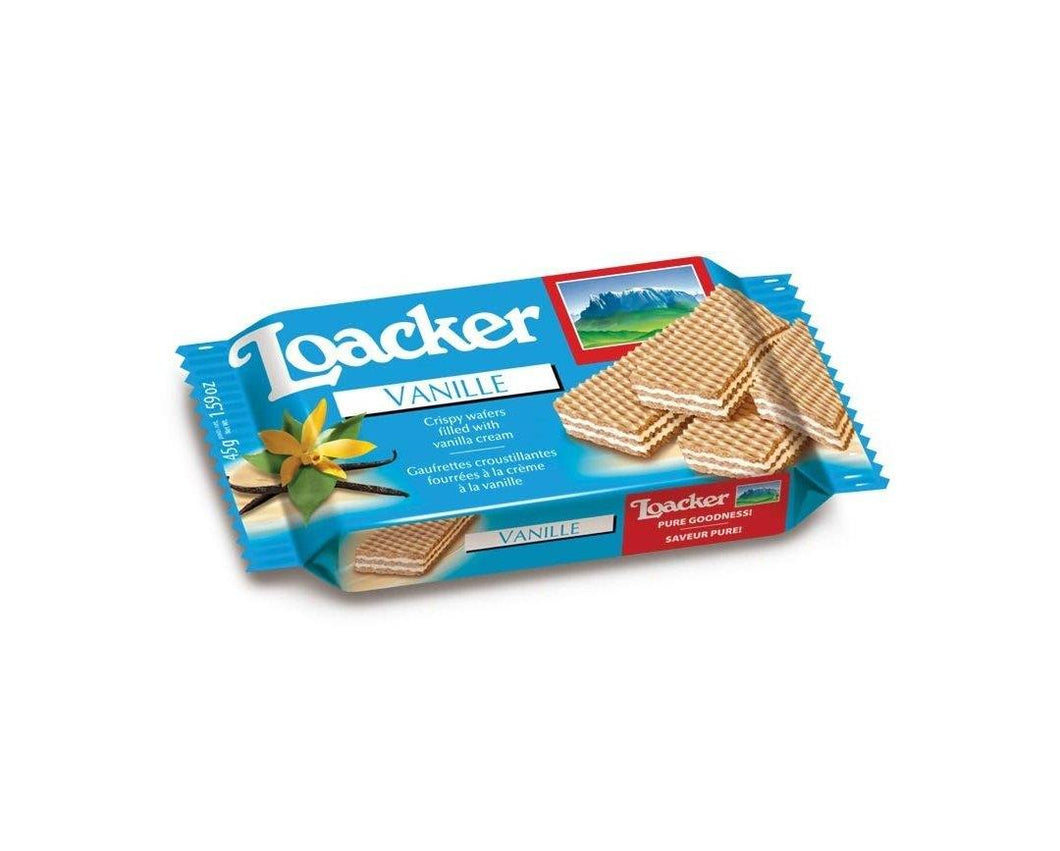 Loacker Premium Wafers, Vanilla, 1.59oz (Pack of 12) - Oasis Snacks