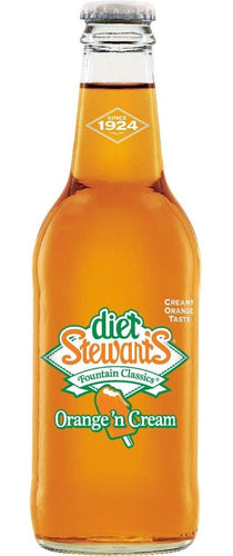 Stewart's Original Fountain Classics, DIET Orange & Cream Soda, 12oz (Pack of 12) - Oasis Snacks