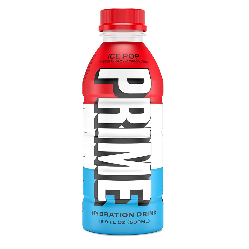 PRIME Hydration Drink, Ice Pop, 16.9oz (Pack of 12)