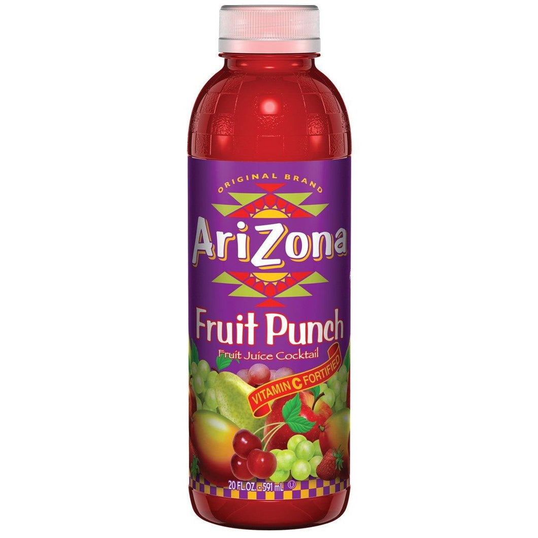 Arizona Juice Cocktail Fruit Punch, 20 Ounce Bottles (Pack of 24) - Oasis Snacks