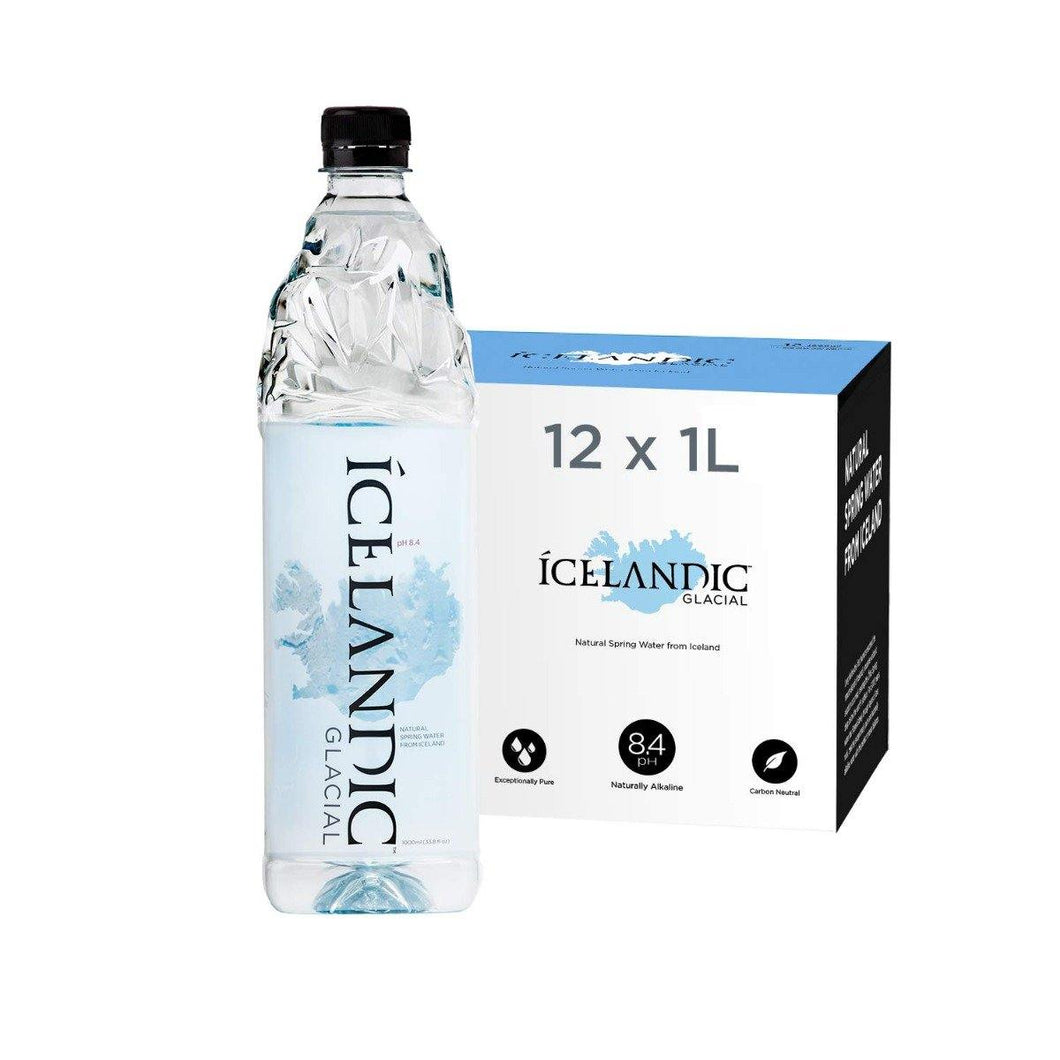 Icelandic Glacial Natural Still Water, 1 Liter - 33.8oz (Pack of 12) - Oasis Snacks