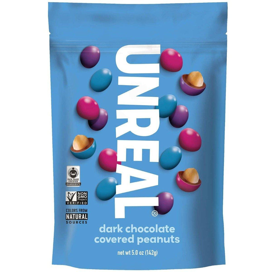 UNREAL Dark Chocolate Peanut Gems, 5oz (Pack of 6) - Oasis Snacks