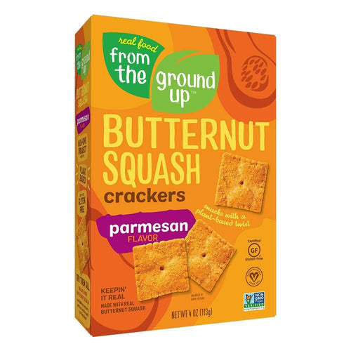 From the Ground Up Butternut Squash Crackers, Parmesan, 4 oz (Pack of 6) - Oasis Snacks