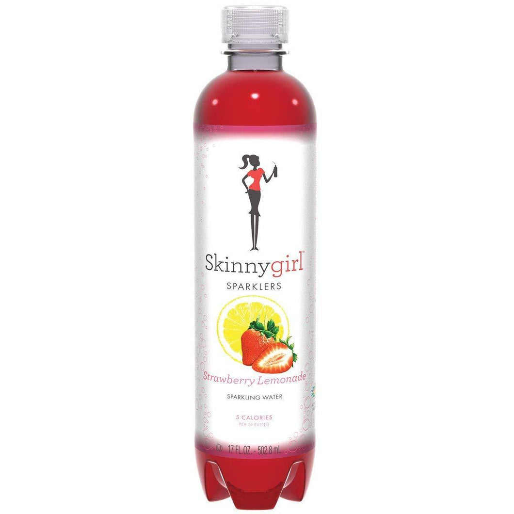 Skinnygirl Sparkling Water, Strawberry Lemonade, 17 Ounce (Pack of 12) - Oasis Snacks