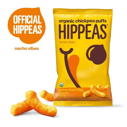 Hippeas Organic Chickpea Puffs, Nacho Vibes, 4 oz (Pack of 2) - Oasis Snacks