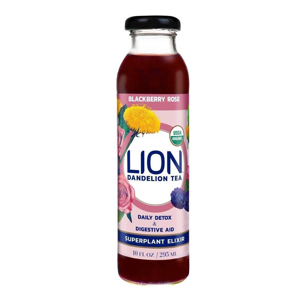 LION Dandelion Prebiotic Tea, Blackberry Rose, 10 oz (Pack of 12) - Oasis Snacks