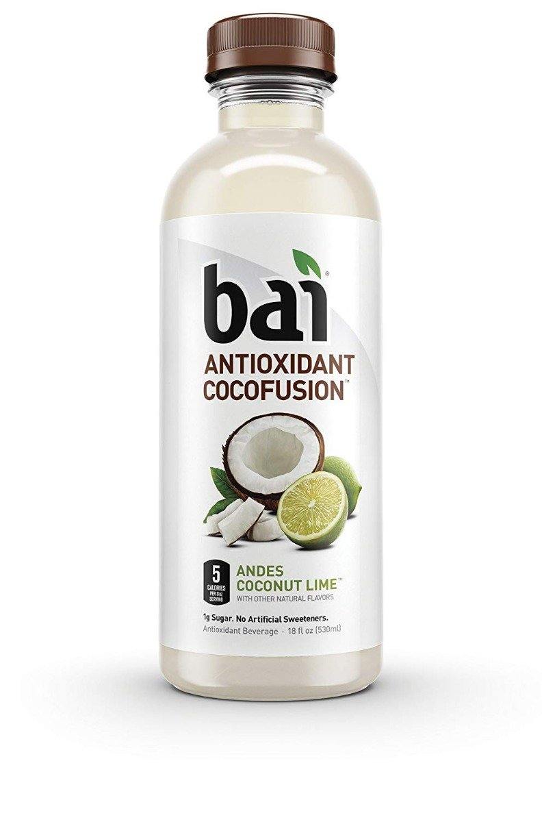Bai Coconut Flavored Water, Andes Coconut Lime, Antioxidant Infused Drinks, 18 fl oz (Pack of 12) - Oasis Snacks