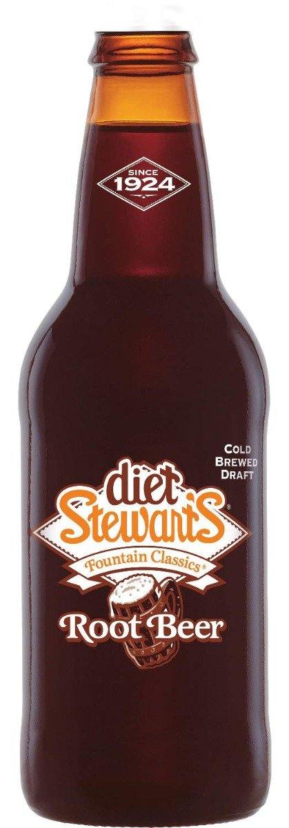 Stewart's Original Fountain Classics, DIET Root Beer, 12oz (Pack of 12) - Oasis Snacks