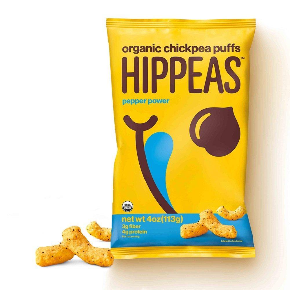 Hippeas Organic Chickpea Puffs, Pepper Power, 4 oz (Pack of 12) - Oasis Snacks