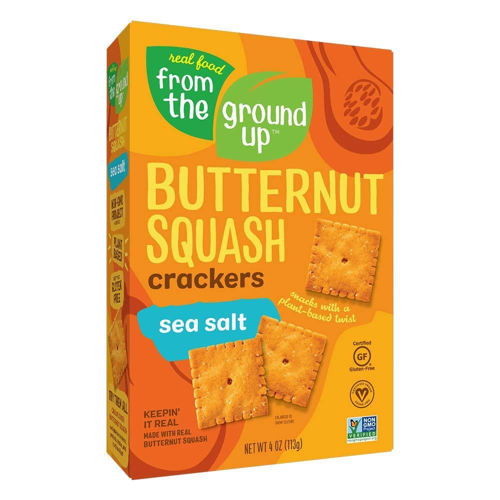 From the Ground Up Butternut Squash Crackers, Sea Salt, 4 oz (Pack of 6) - Oasis Snacks