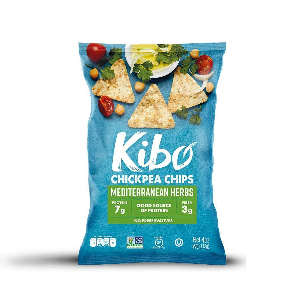 KIBO Chickpea Chips, Mediterranean Herbs, 4oz (Pack of 6) - Oasis Snacks