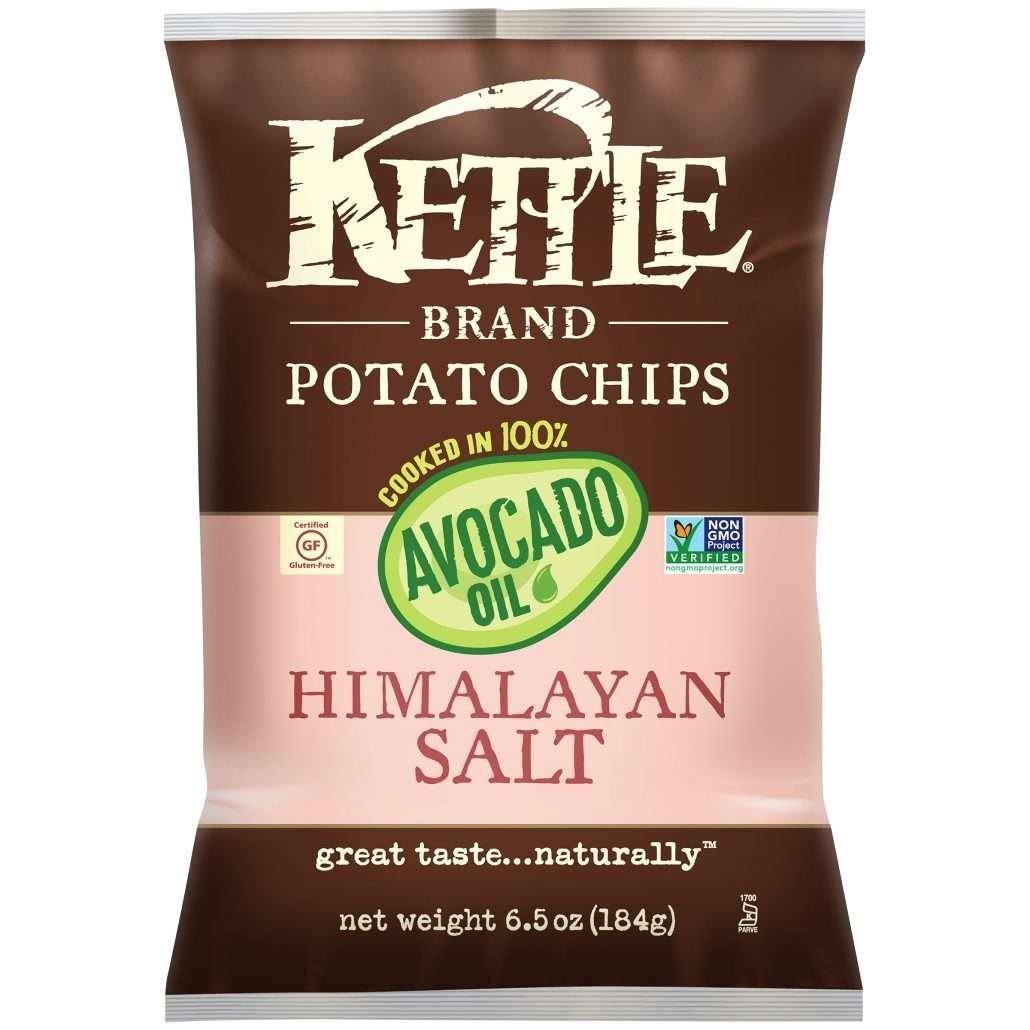 Kettle Brand Potato Chips, 100% Avocado Oil, Himalayan Salt, 6.5 Ounce (Pack of 12) - Oasis Snacks