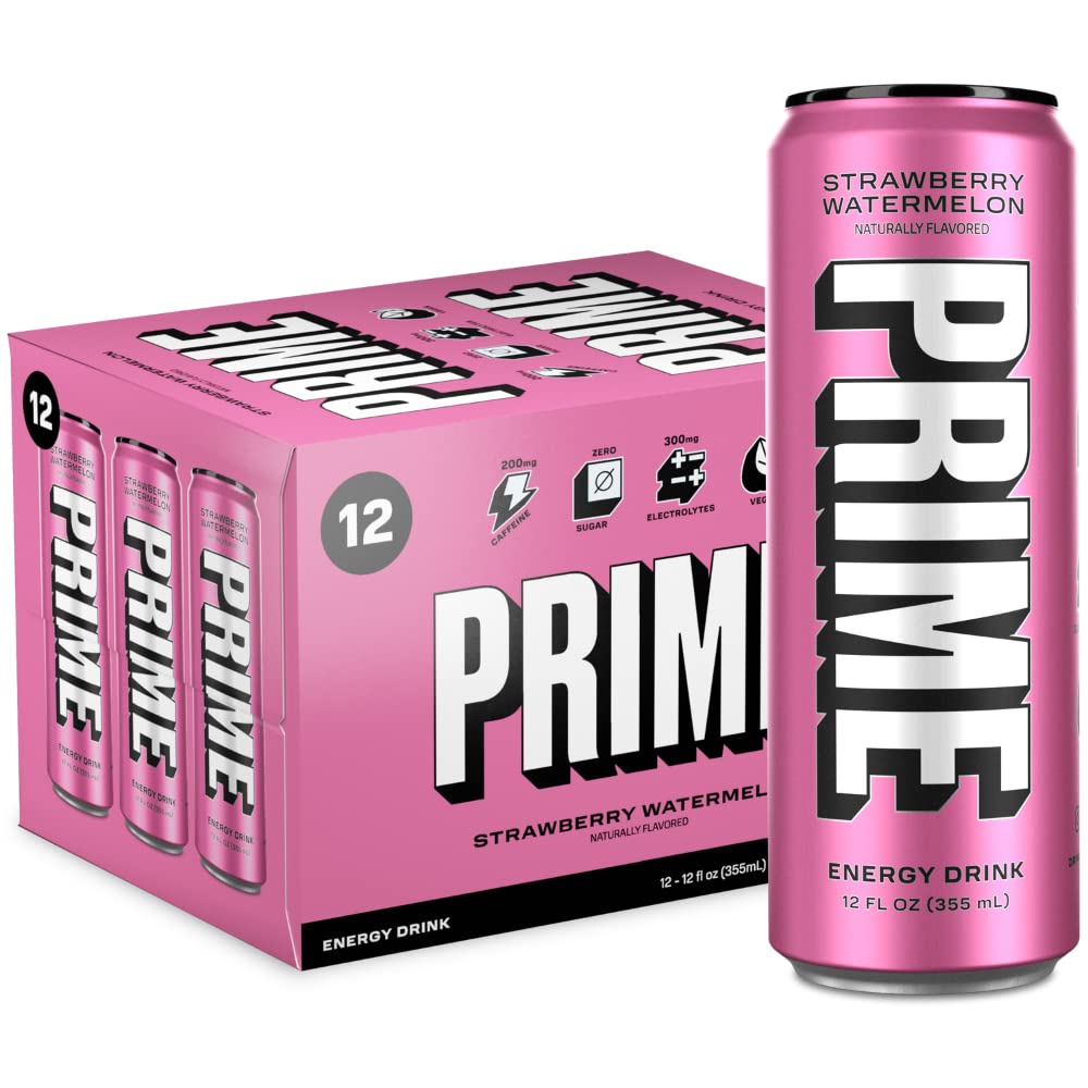 PRIME Energy Drink, Strawberry Watermelon, 12oz (Pack of 12)