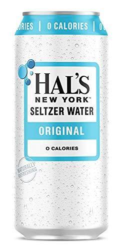 Hal's New York Seltzer Water, Original, 16 Oz Cans (Pack of 24) - Oasis Snacks