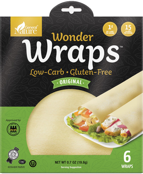 General Nature Low-Carb, Gluten-Free Wonder Wraps, Original, 1.16oz, Multi-Pack