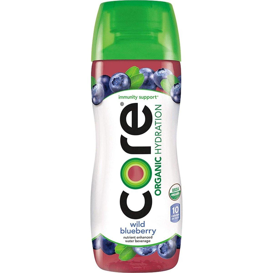 Core Organic Wild Blueberry Flavored Water 16.9 Oz Plastic Bottles (12 Pack) - Oasis Snacks