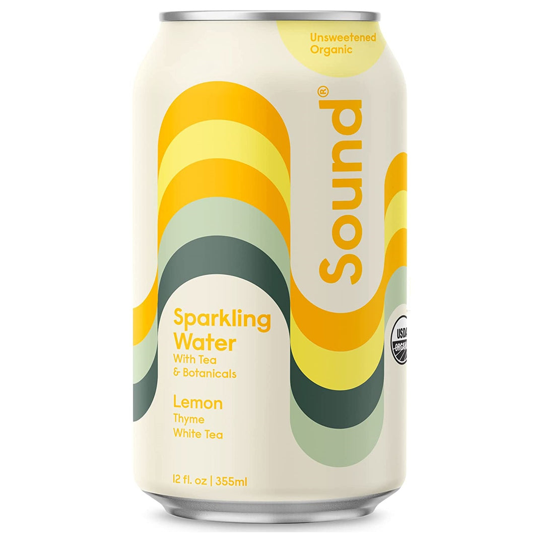 Sound Sparkling Water, Lemon with Thyme & White Tea, 12oz (Pack of 12)