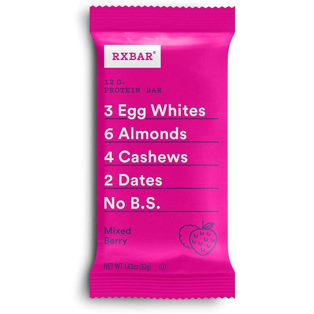 RXBAR 12g Protein Bar, Mixed Berry, 1.83oz (Pack of 12) - Oasis Snacks