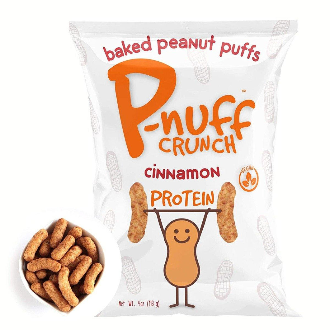 P-nuff Crunch Baked Peanut Puffs, Cinnamon, 4oz (Pack of 6) - Oasis Snacks