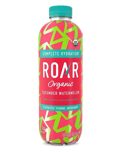 ROAR Organic Electrolyte Infusion Drink, Cucumber Watermelon, 18 oz (Pack of 12) - Oasis Snacks