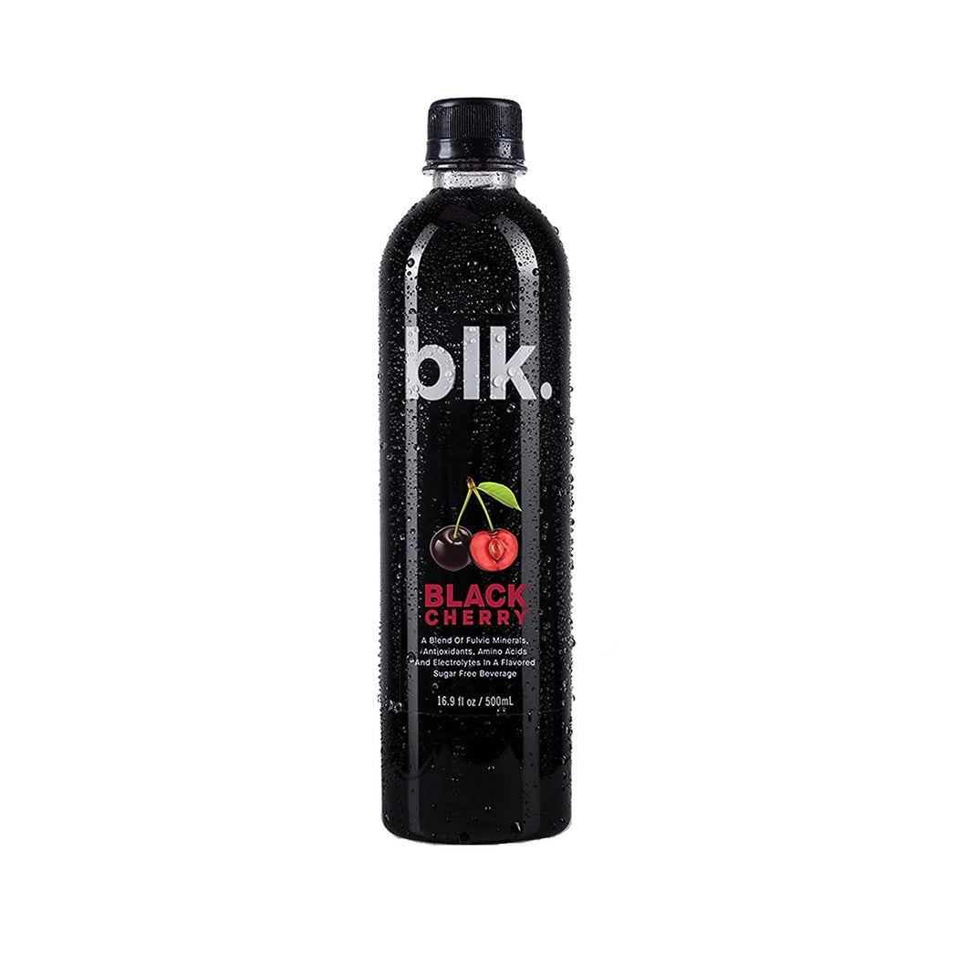 blk. Natural Mineral Alkaline Water, Black Cherry, 16.9oz (Pack of 12)