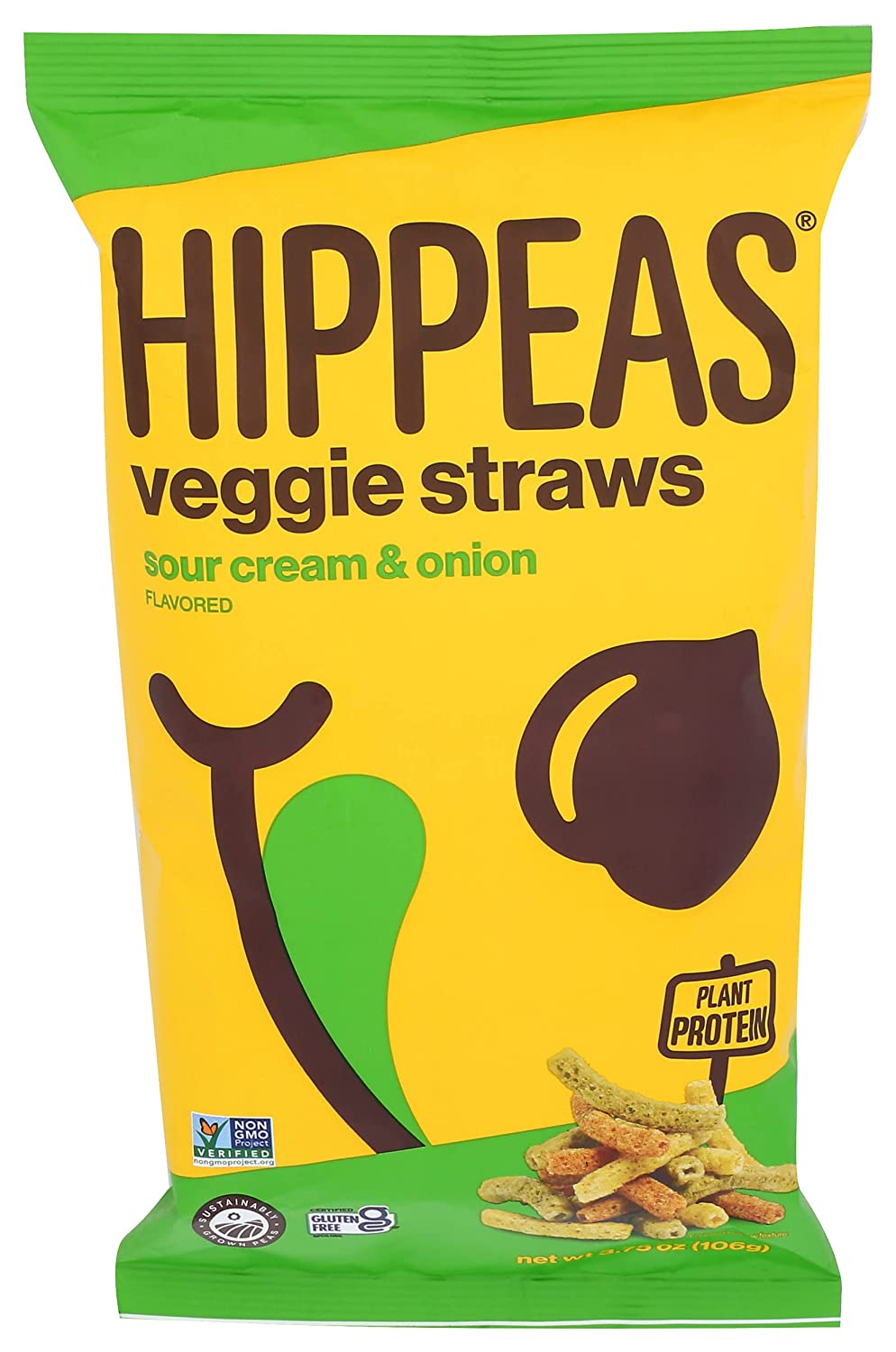 Hippeas Veggie Straws, Sour Cream & Onion, 3.75oz - Multi-Pack