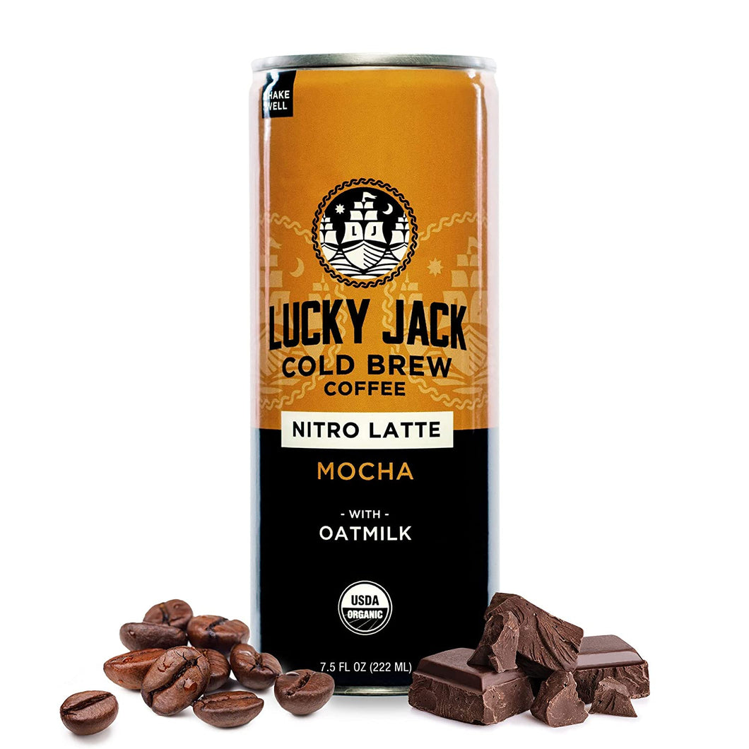 Lucky Jack Cold Brew Coffee, Mocha with Oatmilk, 7.5oz (Pack of 12)