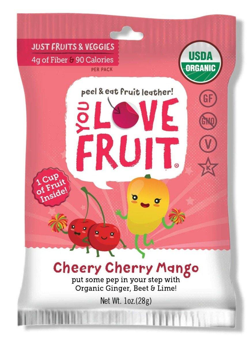 You Love Fruit Premium Fruit Leather Snacks, Cheery Cherry Mango, 1oz (Pack of 12) - Oasis Snacks